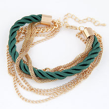 Gold Chain Braided Rope Bracelet