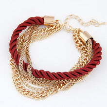 Gold Chain Braided Rope Bracelet