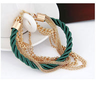 Gold Chain Braided Rope Bracelet
